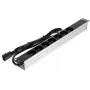DELTA PD-7/RACK/IEC 19-Zoll 1U Basic PDU mit 7 Schuko-Steckdosen, IEC C14-Eingang, 2m Kabel, 16A, Schwarz