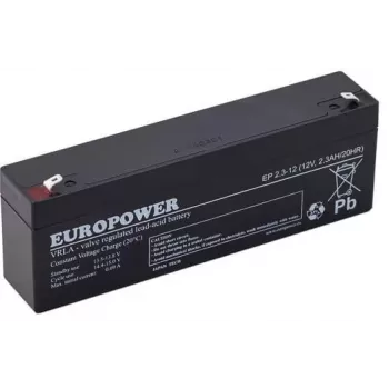 EUROPOWER EP 2.3-12 AGM Batterie 12V 2,3Ah 6-9 Jahre Designlebensdauer