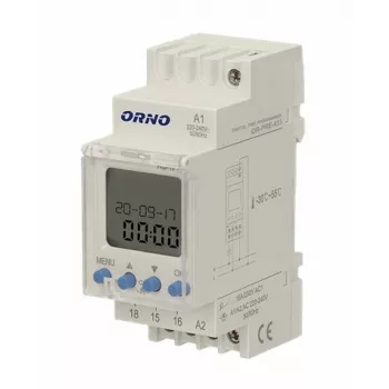 ORNO OR-PRE-433 Elektronischer Wochentimer, DIN-Schiene, 16A/3680W, 16 Programme, 230V