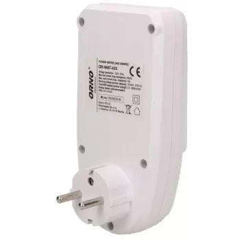 ORNO OR-WAT-435 Digitaler Energiezähler mit LCD-Display, 230V, 16A, 3680W, Stecker Typ F