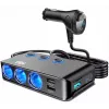 MBG Line HC67C Dualer Zigarettenanzünder-Steckdosen-Splitter mit 3 USB-A-Anschlüssen, 120 W, Schwarz