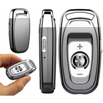 LUXURY-GOODS Verstecktes Mini-Sprachaufnahmegerät Schlüsselanhänger Clip 16GB HD