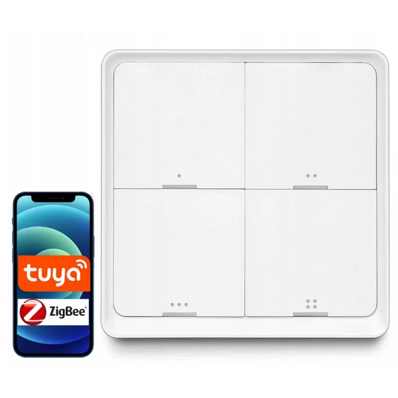 LUXURY-GOODS SC04 ZigBee TUYA Smart Scene Switch – 4 Tasten, 12 Szenen, Weiß