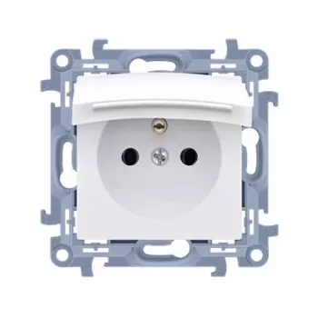 KONTAKT SIMON 10 Module Weiße Steckdose 1x Z/U mit Klappe IP44 Schraubklemmen 16A 250V