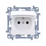 KONTAKT SIMON 10 Module Weiße Steckdose 1x Z/U mit Klappe IP44 Schraubklemmen 16A 250V