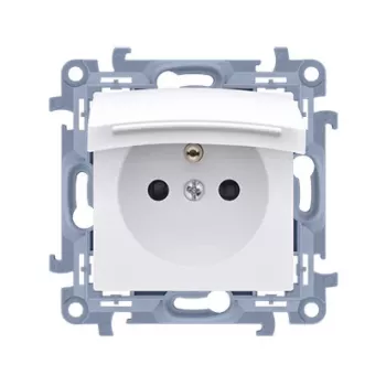 KONTAKT SIMON 10 Einzel-Steckdose mit Schutzkontakt, Weiß, IP44, Schraubklemmen, 16A 250V