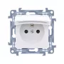 KONTAKT SIMON 10 Einzel-Steckdose mit Schutzkontakt, Weiß, IP44, Schraubklemmen, 16A 250V