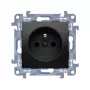 KONTAKT SIMON 10 Module Black Matt Socket 1x Z/U mit Shuttern und Schnellanschlüssen 16A 250V