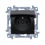 KONTAKT SIMON 10 1-Modul Steckdose Schwarz Matt mit Klappe IP44 Federklemmen 16A 250V