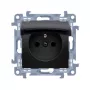 KONTAKT SIMON 10 Module Matt Schwarz Steckdose 1x Z/U mit Kindersicherung und Klappe IP44 Federklemmen 16A