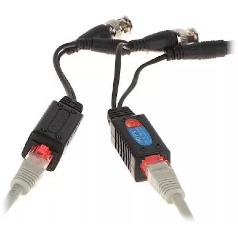 DELTA TR-1RJ-HD Passives Video-Balun-Set (2 Einheiten) - 8MP 4K HD-CVI/HD-TVI/AHD/CVBS, BNC auf RJ45, Schwarz