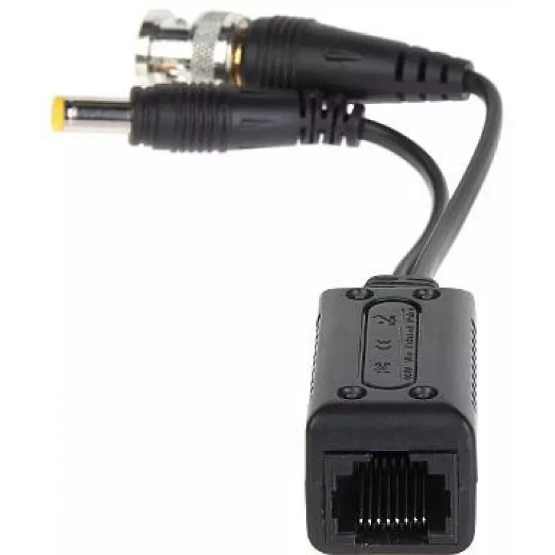 DELTA TR-1RJ-HD Passives Video-Balun-Set (2 Einheiten) - 8MP 4K HD-CVI/HD-TVI/AHD/CVBS, BNC auf RJ45, Schwarz