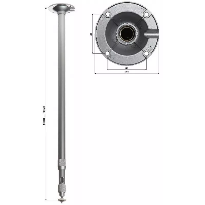 DELTA Teleskop-Deckenhalterung für Kamera BR-150X300