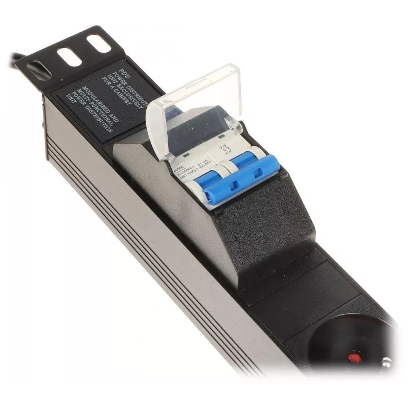 DELTA PD-6/R-2P Überspannungsschutz-Steckdosenleiste 6 Steckdosen 2m Kabel Schwarz