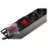 DELTA PD-8/R-IEC Steckdosenleiste 8 Steckdosen Überspannungsschutz 230V 10A Schwarz