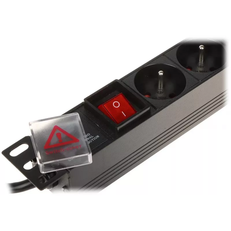 DELTA PD-8/R-IEC Steckdosenleiste 8 Steckdosen Überspannungsschutz 230V 10A Schwarz