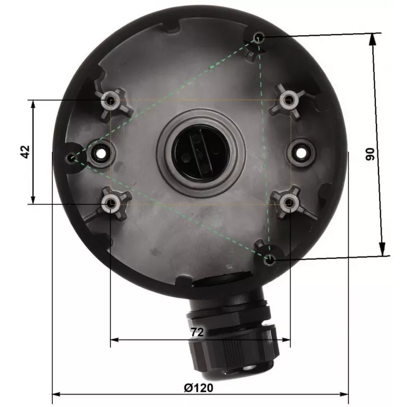 DELTA STG-1280ZJ-DM46(BLACK) Anschlussdose / Kamerahalterung, Schwarz, Aluminiumlegierung