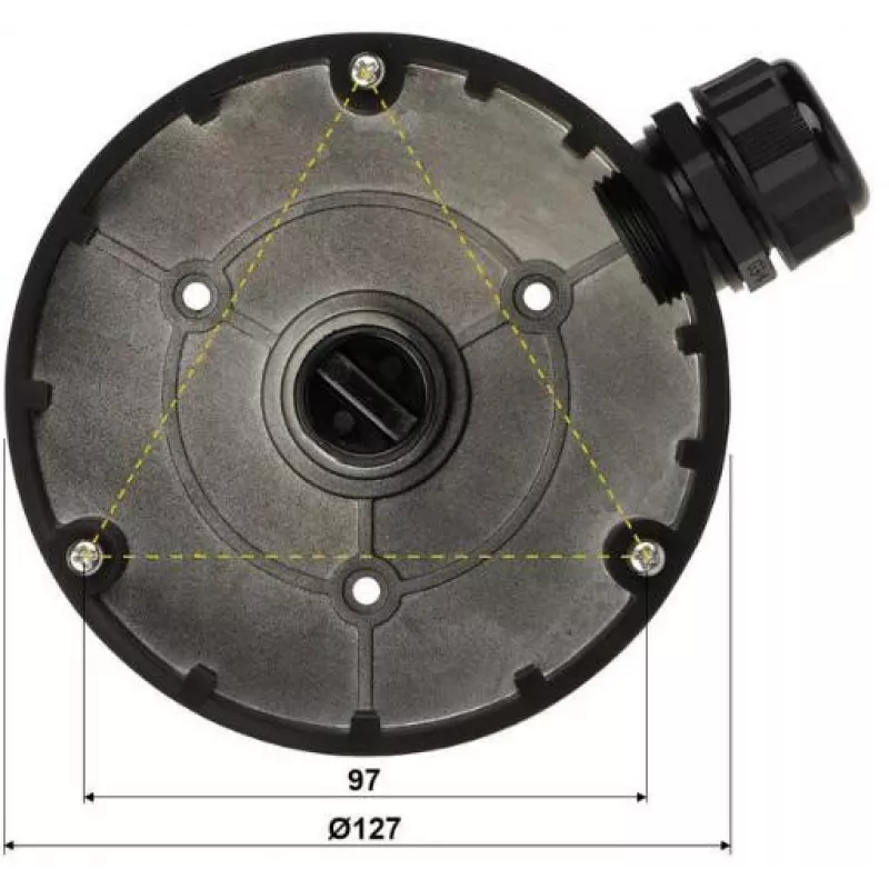 DELTA STG-1280ZJ-DM8(SCHWARZ) Anschlussdose für Dome-Kameras, Schwarz, Aluminiumlegierung