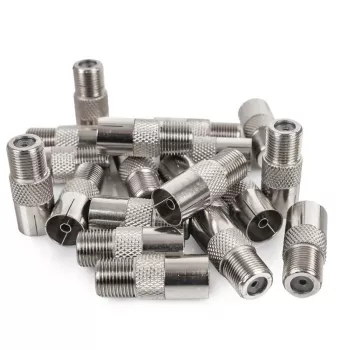 Spacetronik F-Type / IEC Koaxialstecker-Modul - 100 Stück Weiß