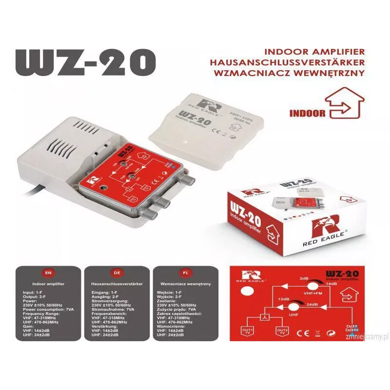 RED EAGLE DVB-T/T2 Antennenverstärker WZ-20