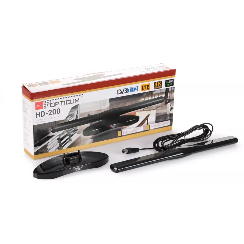 OPTICUM ANT0136 HD-200 Indoor DVB-T2 Aktivantenne Schwarz