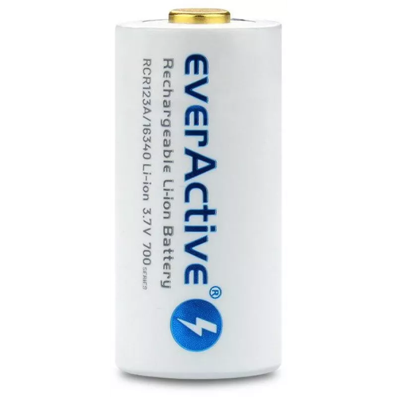 EVERACTIVE 16340 3.7V 700mAh Wiederaufladbarer Li-Ionen-Akku mit Schutzschaltung (1 Stück)