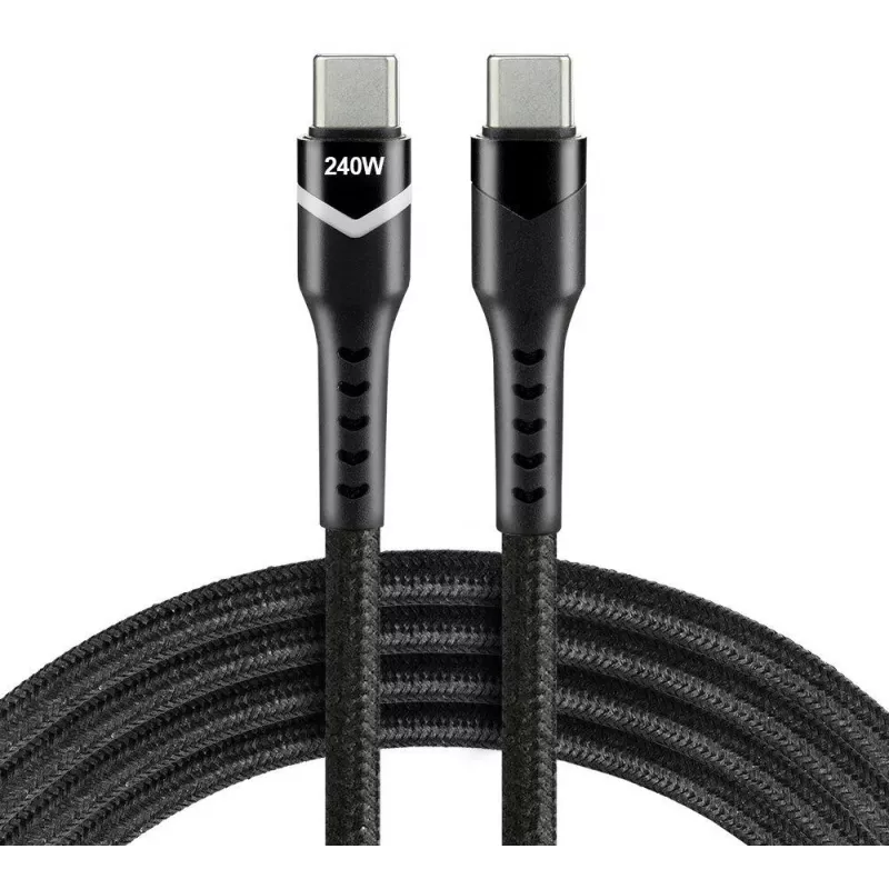 EVERACTIVE USB-C auf USB-C Kabel 2m 240W RGB LED Schwarz CBB-2PDRS