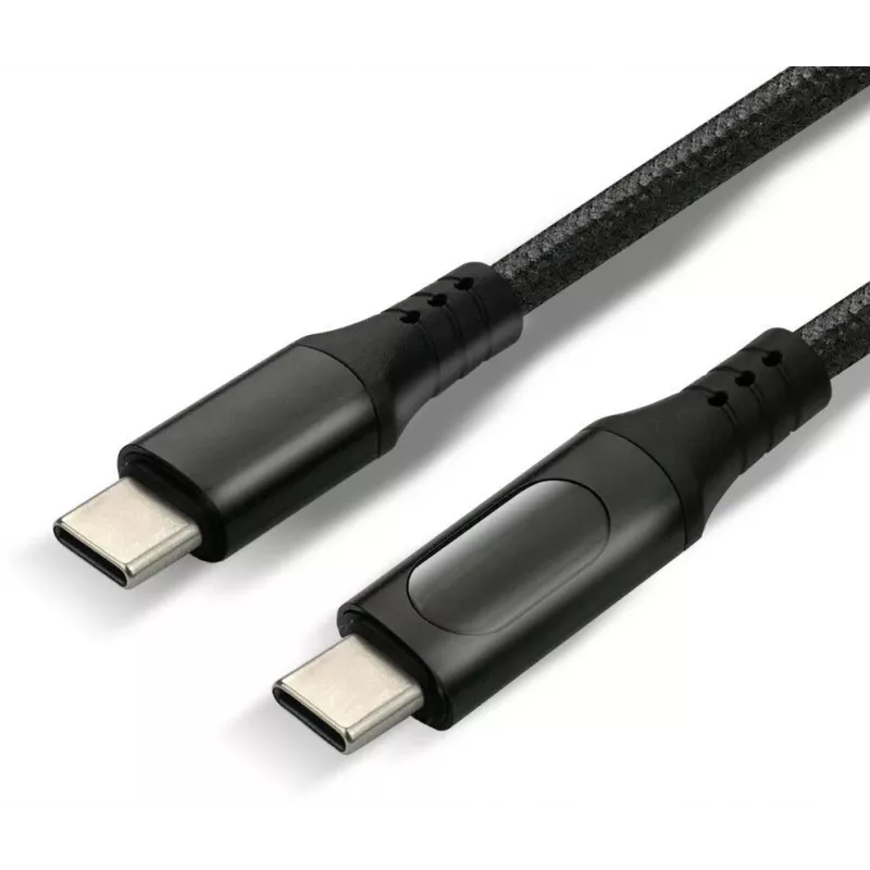 USB-C auf USB-C Kabel mit LCD-Leistungsanzeige, 3m, 45W PD, Schwarz