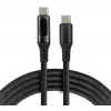 USB-C auf USB-C Kabel mit LCD-Leistungsanzeige, 3m, 45W PD, Schwarz