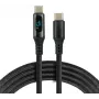 USB-C auf USB-C Kabel mit LCD-Leistungsanzeige, 3m, 45W PD, Schwarz