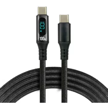 USB-C auf USB-C Kabel 100cm 100W PD LCD Display everActive CBB-1PD5L