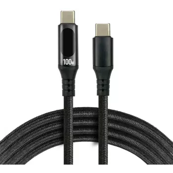 USB-C auf USB-C Kabel 2m 100W LCD Leistungsanzeige everActive CBB-2PD5L