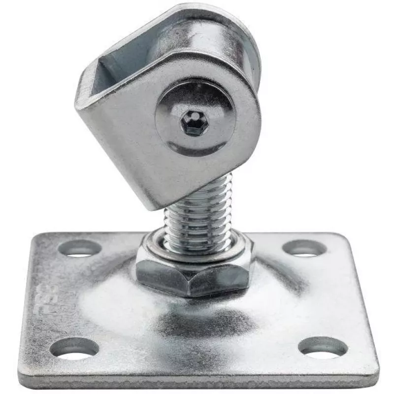 PSG Adjustable Gate Hinge 61.018.01 with Plate 80x80x3mm - M16 Thread (Galvanized Eye)