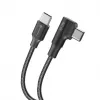 Forcell F-Energy CC-1Deg USB-C auf USB-C Kabel 100W PD QC4.0 5A 2m Schwarz 90° abgewinkelt