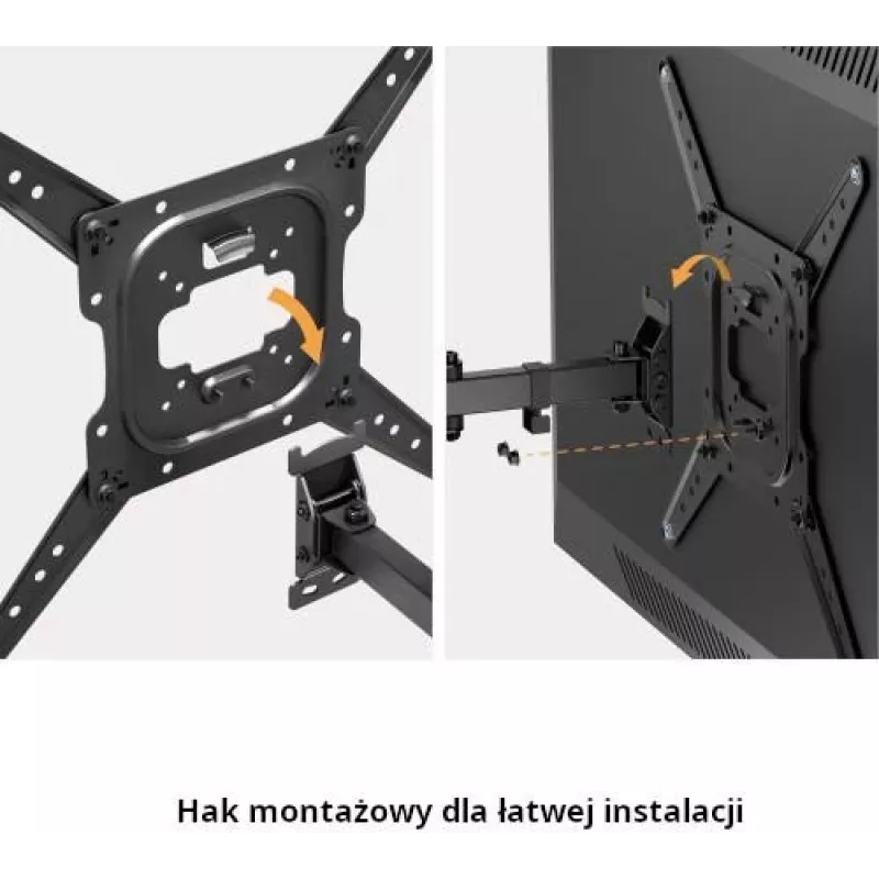 GETFORT GF-FM2365-30 Vollbewegliche TV-Halterung für LED/LCD 23-65 Zoll, 30 kg, VESA 400x400, Schwarz