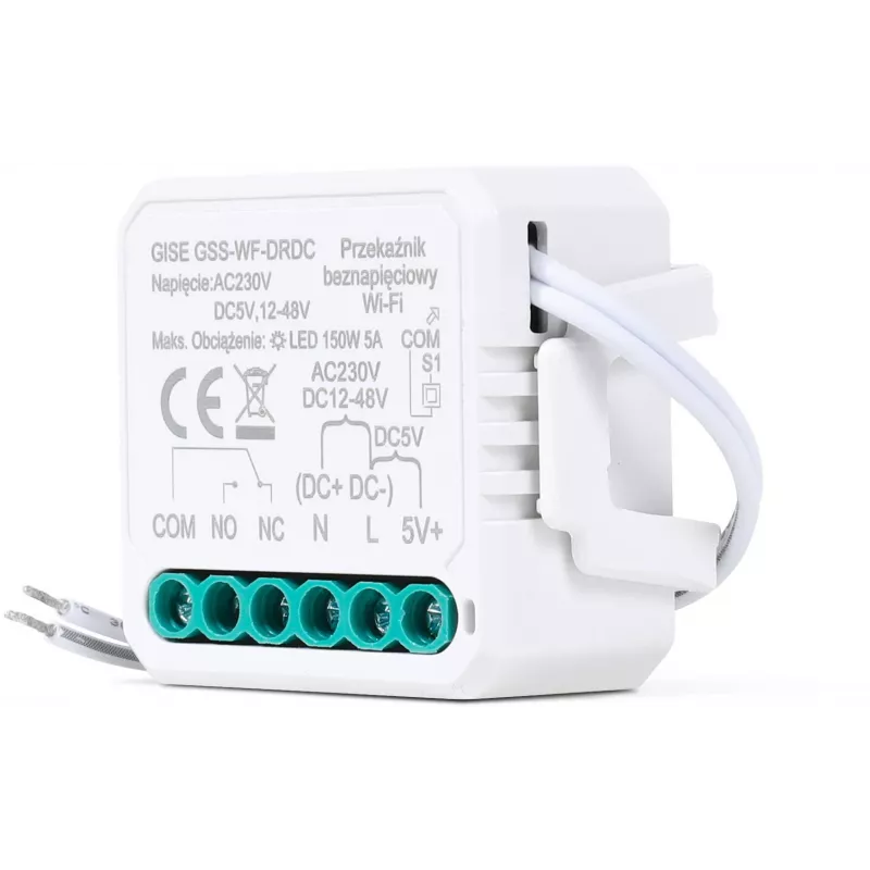 GISE Smartes Einzel-Potentialfreies Niederspannungs-WiFi-Relais-Modul | Tuya | GSS-WF-DRDC
