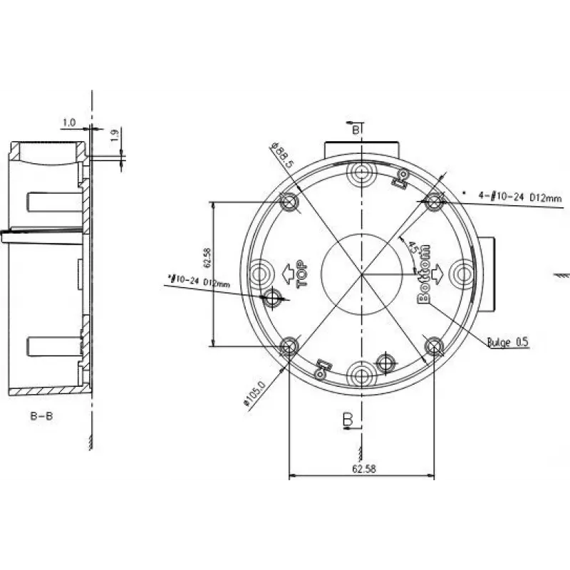 MITON MT-P1260 Aufputz-Abzweigdose 120x60x50mm IP65 Lichtgrau