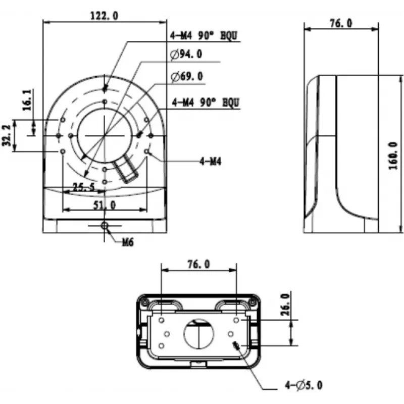 MITON MT-P204W Aufputz-Abzweigdose IP65 Weiß