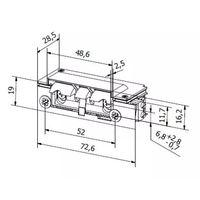 BIRA HARTTE XS00U-C Elektrischer Türöffner XS Serie 12-24V AC/DC Niedrigstrom mit Riegelauslösung