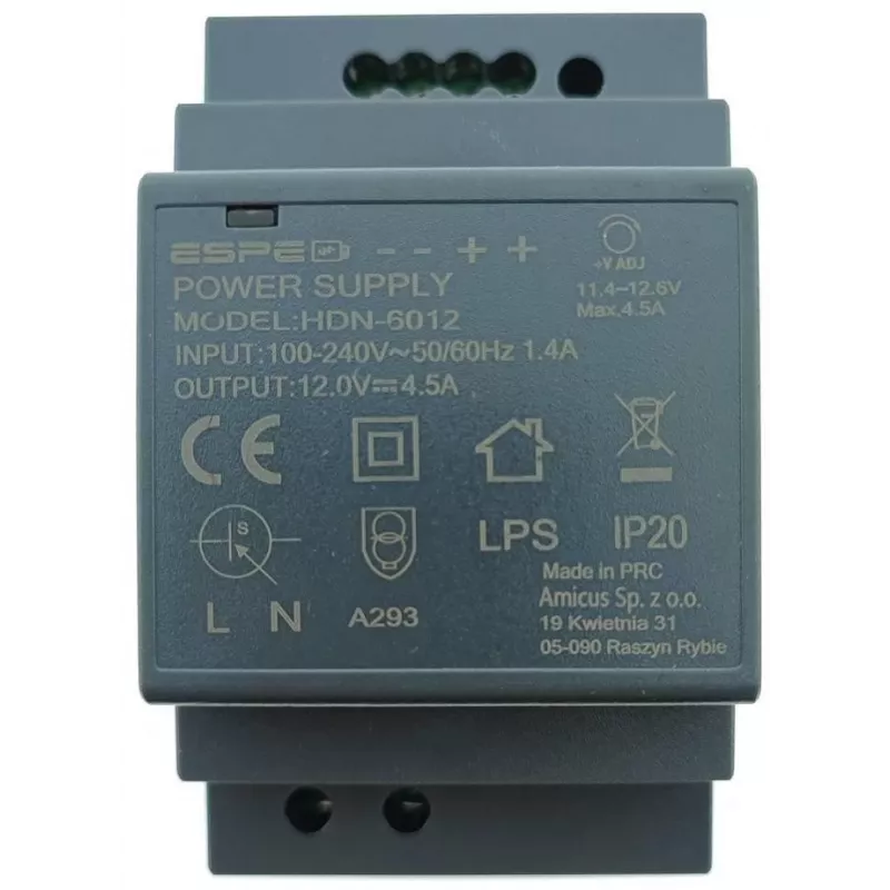 ESPE HDN-6012 DIN Rail Netzteil 12V 54W 4.5A