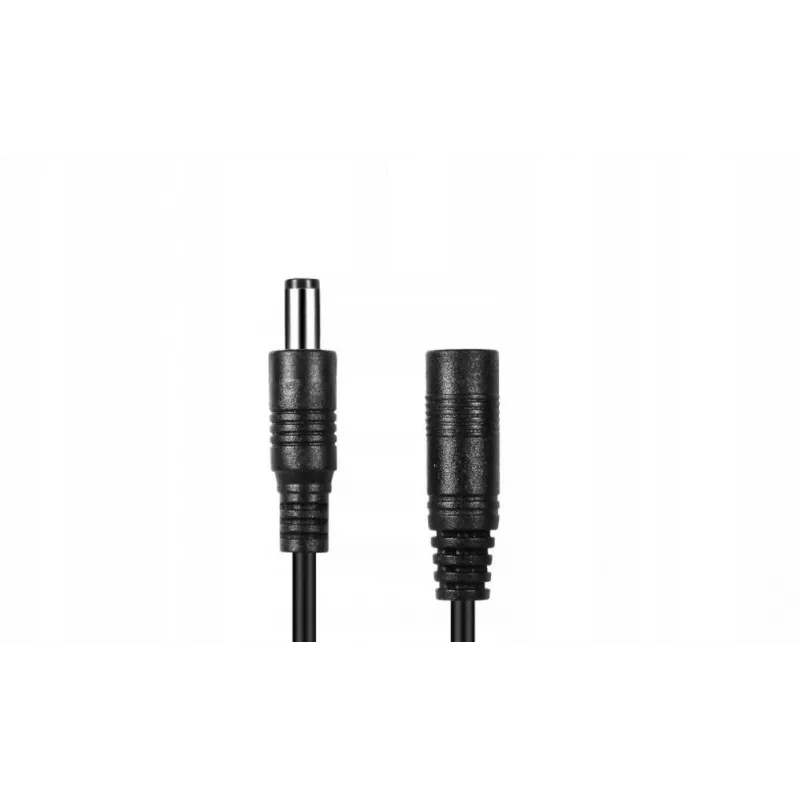 ESPE DC Power Extension Cable 5.0m 2x0.5mm² Braided DC Plug to DC Jack 2.1x5.5mm Black