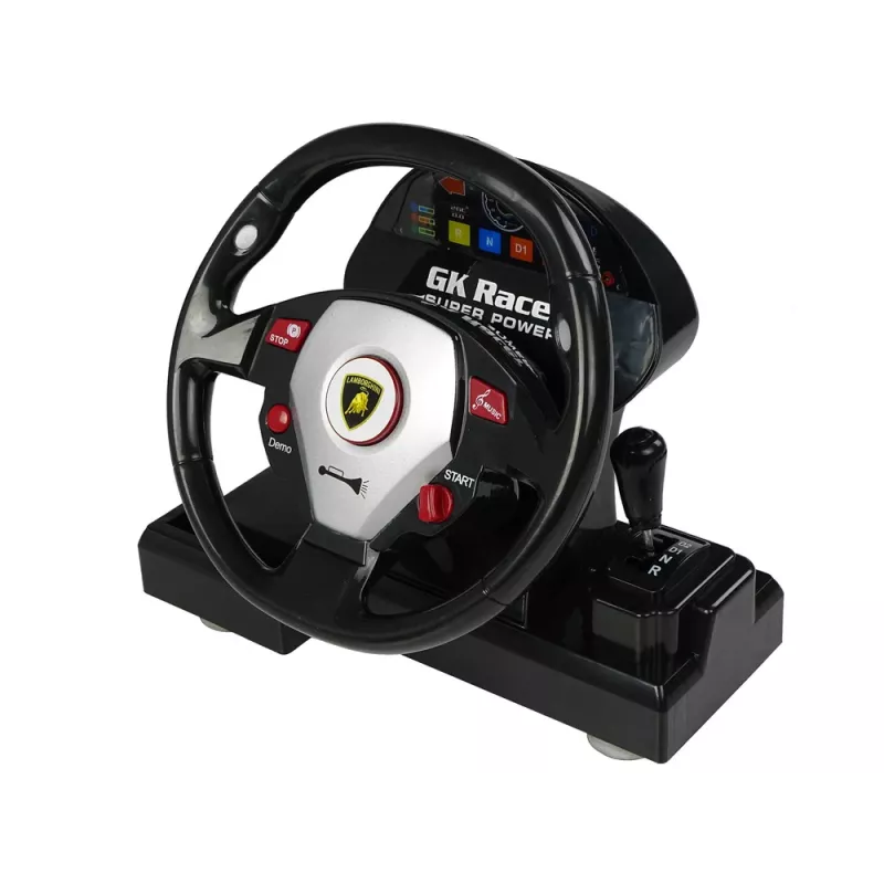 LEAN TOYS Lamborghini Veneno Fernsteuerung Gelb 2,4 GHz Lenkrad RC Auto mit Sound und Licht