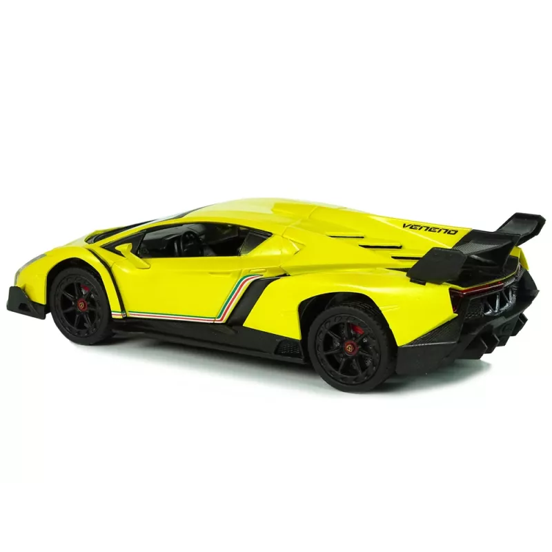 LEAN TOYS Lamborghini Veneno Fernsteuerung Gelb 2,4 GHz Lenkrad RC Auto mit Sound und Licht