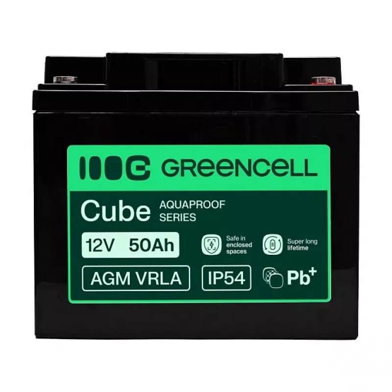 GREEN CELL AGM VRLA 12V 50Ah Wartungsfreie Batterie für USV, 197x166x170mm