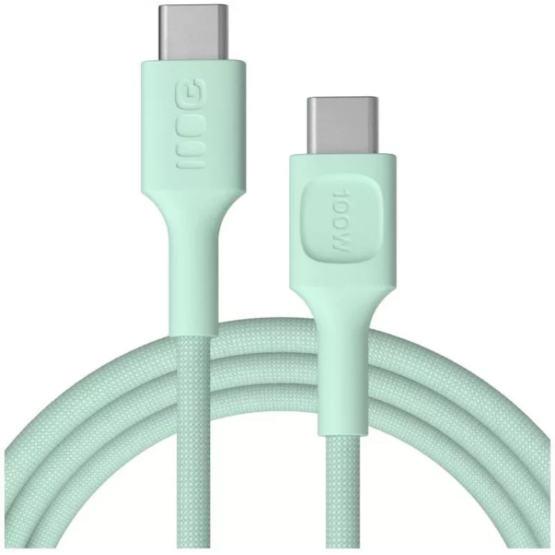 Green Cell PowerStream USB-C auf USB-C Kabel 100W 2m Mintgrün