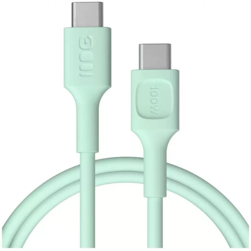 Green Cell PowerFlex Fast Charging USB Type-C auf USB Type-C Kabel 100W Mintgrün 1,2m