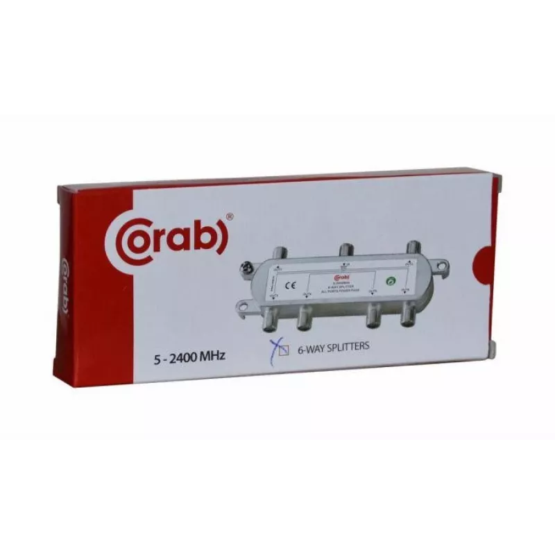 CORAB 6-fach TV/SAT Signalverteiler 5-2400 MHz mit DC-Durchlass