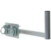CORAB UBU-38/450-H Universal-Balkonhalterung für Satelliten-, terrestrische und LTE-Antennen, 38 mm Mastdurchmesser, 450 mm Ausladung, feuerverzinkter Stahl, metallic grau