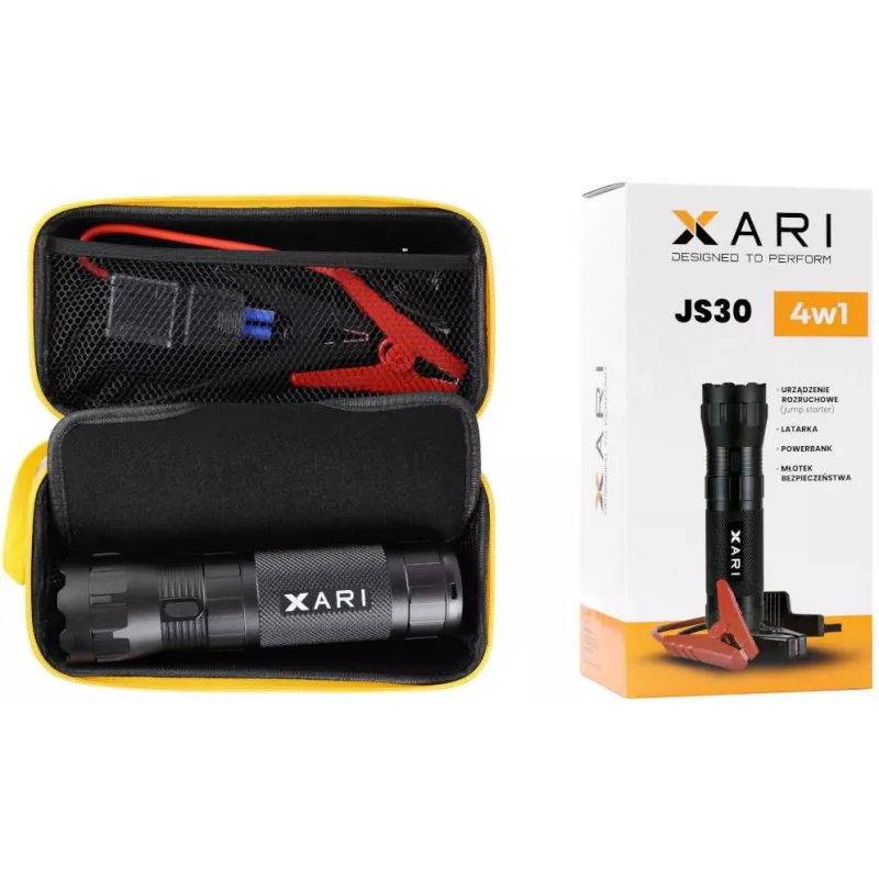 XARI JS50 4-in-1 Jump Starter 1000A Peak, 20000mAh Power Bank, Air Compressor, LED Flashlight