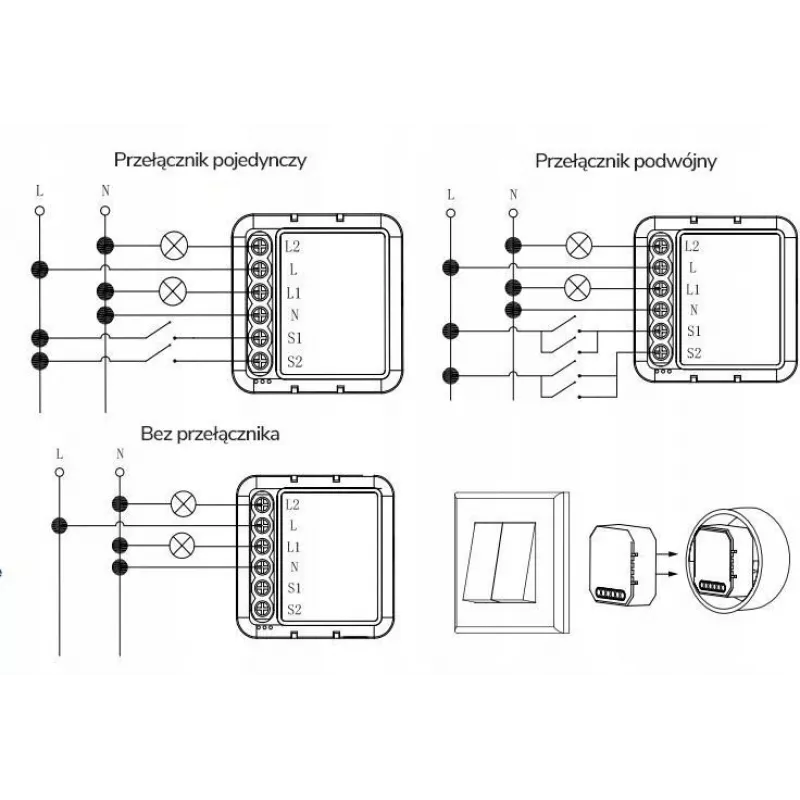 OXT Mini Smart Dimmer Modul 2 Kanäle WiFi TUYA T226